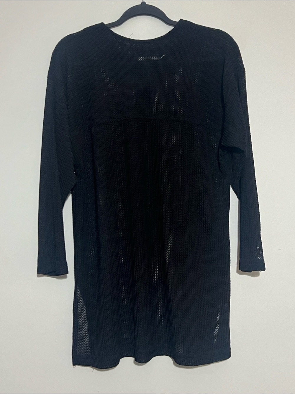 Black Semi-Sheer Long Top
